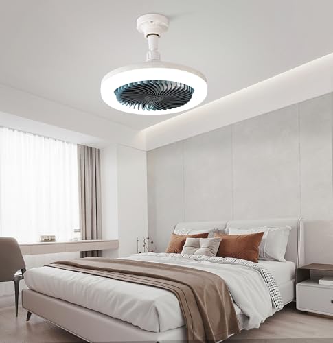 Souxgjey Low Profile Ceiling Fan with Lights and Remote, Flush Mount Socket Ceiling Fan with 3000-6000K Dimmable LED Light,E26/E27 Screw in Ceiling Fan for Bedroom,Kitchen,Living Room,Black - Image 5