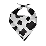 Forchrinse Black White Cow Print Dog Bandana Pet Bandana,Washable Polyester Fabric Triangle Dog Kerc