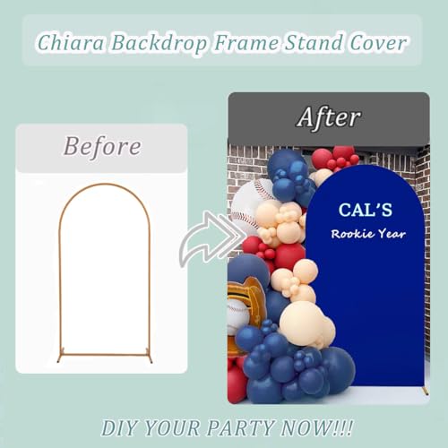 Albassa 6FT Arch Cover 2-Sided Spandex Fitted Arch Backdrop Cover Round Top Chiara Stand Covers for Baby Shower Birthday Party Wedding Decoration（6FT, Royal Blue） by Albassa - Used condition - Image 7