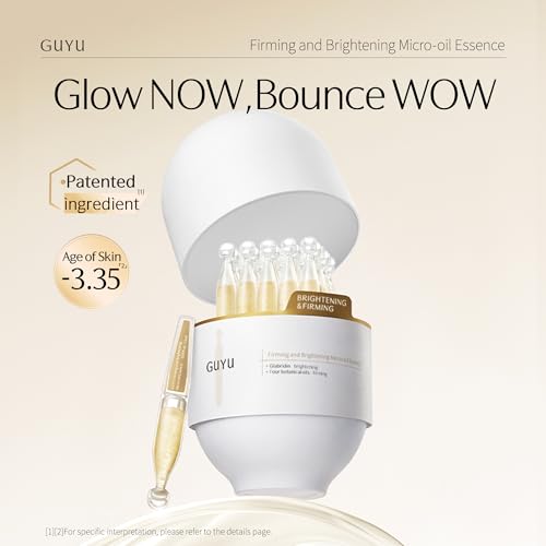 Image of Day & Night Anti-Aging Glowing Serum for Face Duo | GUYU Single-Use Ampoule | Ginseng Firming + Vitamin C Brightening Serum | 0% Irritation | for Firming, Glass Skin (0.05 Fl Oz x 60pcs)