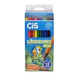 Lápis de Cor Sextavado CIS Eco, Estojo com 12 cores