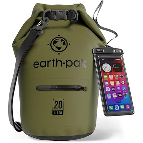 Earth Pak Waterproof Dry Bag with Zippered Pocket - Waterproof Dry Bag Backpack Keeps Gear Dry
