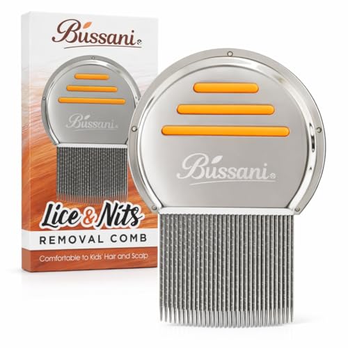 Bussani Lice Comb for Fine & Thick Hair | Lice Treatment | Nit Comb for Lice Eggs | Lice Brush | Peine para Piojos y Liendres para Niñas | Great for Dandruff & Psoriasis