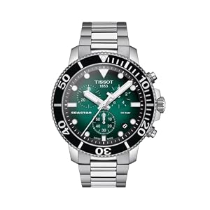 Tissot Seastar Chronograph Green Dial Men's Watch T1204171109101
