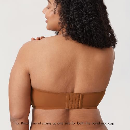 Image of DELIMIRA Confishape Strapless Full Coverage Plus Size Bra | Bandeau bra, Underwire, No Padding Unlined, for Women