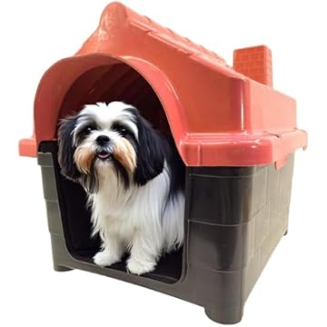 Casinha Pet Cachorros Cães Casa Plástico Resistente Tam. N3 (Vermelho)