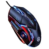 Hermoso regalo: el mouse para juegos de aspecto bonito, alto rendimiento, botón de sonido o silencio, luces coloridas de 7 colores y DPI de cuatro velocidades de 1200-1600-2400-3200 con conmutación de una tecla debe ser un maravilloso regalo para tus amigos o familiares.