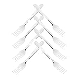 ULTECHNOVO Edelstahl Steakgabel Westliche Essgabel Restaurantgabel Robuste Menü Gabel mit Muster und Griff für Kinder und Erwachsene