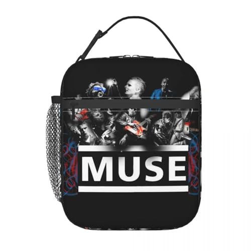 WEIXNCXCJ Bolsa de Almuerzo aislada Personalizada M-Muses Band para Enfriador térmico de Roca Pesada Bento Box Bolsas de Mano portátiles para niños en Edad Escolar