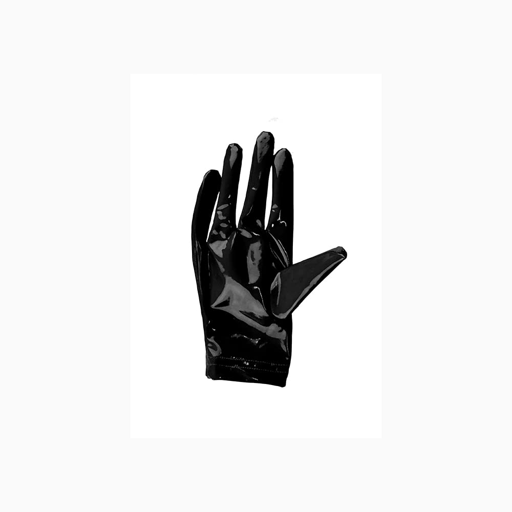 YUDATPG Women Leather Gloves Faux PU WET LOOK Evening Costume Party Cosplay Flapper Opera Punk Gothic Short Wrist Length (Black, M) - Image 2