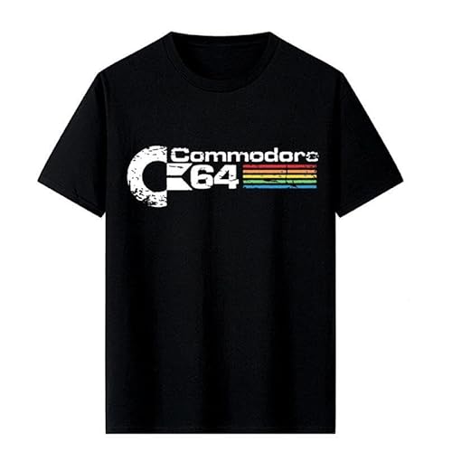 OKMN76huc Retro Commodore 64 Tops T Shirt Camisas C64 Amiga Computer Tshirts Black XL