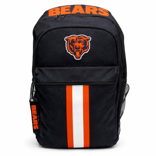 Image of NFL Chicago Bears Backpack - Triple Stripe Wordmark Design with Keychain
