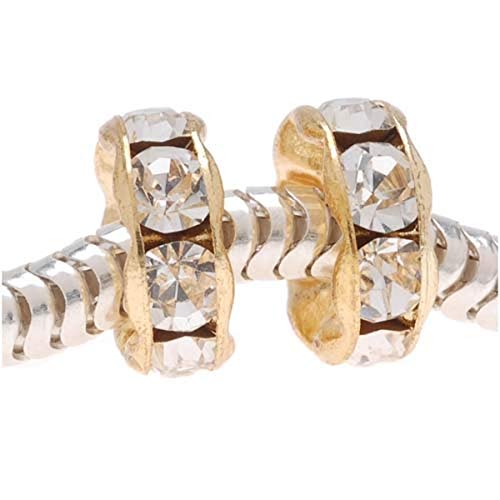 Beadaholique Czech Crystal Large Hole 2-Piece Rondelle Beads, 22K Gold Plated Beadaholique Czech Crystal Large Hole 2-Piece Rondelle Beads, 22K Gold Plated