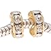 Beadaholique Czech Crystal Large Hole 2-Piece Rondelle Beads, 22K Gold Plated