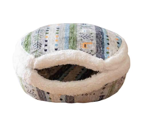 TAKEY 猫ハウス ドーム型 キャットベッド どら焼き ペットベッド 可愛い 冬用 両用 ふわふわ もこもこ ボウル型 犬ハウス ペットハウス 犬猫兼用 ドームベッド キャットソファ ペットクッション 猫小屋 安眠 折り畳み 四季用 取り外し可能 45x