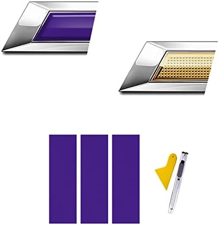 LANZMYAN Compatible with Bowtie Logo Wrap Stickers Cut-Your-Own Emblem Overlay DIY Decals for Chevy 3PCS Matte Purple
