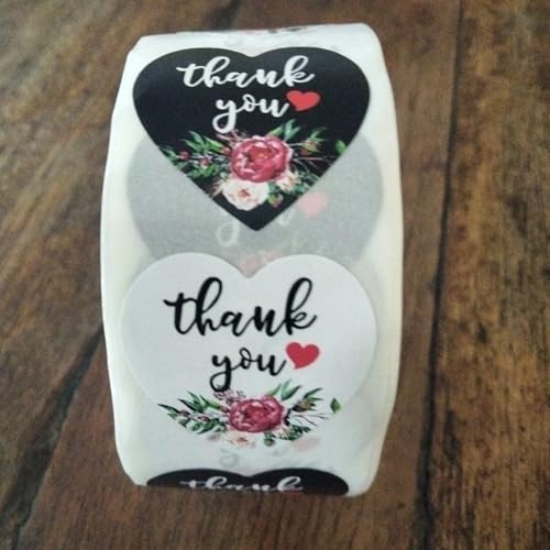 Image of Alokik Enterprise 2000 Pcs Thank You Watercolor Stickers, Round Thank You Adhesive Sticker for Small Business Wedding Supplies Packing Stickers Gift Wrap (500 in 1 Decorative Stickers Roll)