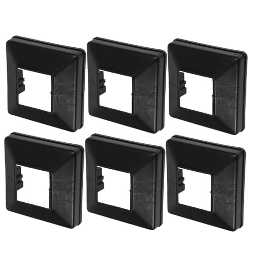 Operitacx 6 Piezas Cubierta De Negra Para Postes De Terraza Faldón De Plástico Para Postes Cuadrados Protector De Base De Cerca Para Exteriores y Jardín