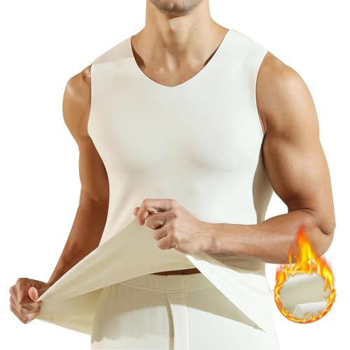 Men's Thermal Underwear Tank Top Base Layer Shirts Fleece Winter Warm Undershirt
