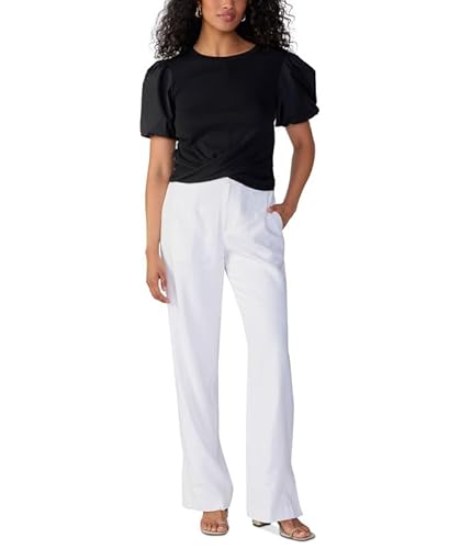 Sanctuary Women's Noho Slit-Ankle Straight-Leg Pants (White, 33)