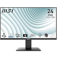 MSI PRO MP2412 23.8 Inch Full HD Office Monitor - 1920 x 1080 VA Panel, 100 Hz, Eye-Friendly Screen, VESA Mountable, Built-in Speakers, Display Kit Support, Tilt Adjustable - HDMI 1.4, DP 1.2a