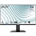 MSI PRO MP2412 23.8 Inch Full HD Office Monitor - 1920 x 1080 VA Panel, 100 Hz, Eye-Friendly Screen, VESA Mountable, Built-in Speakers, Display Kit Support, Tilt Adjustable - HDMI 1.4, DP 1.2a