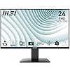 MSI PRO MP2412 23.8 Inch Monitor, Full HD (1920 x 1080), 100Hz, VA, 4ms, FreeSync, HDMI, VGA, Anti-Glare, Anti-Flicker, Less Blue light, TÜV Certified, VESA, Kensington, Black