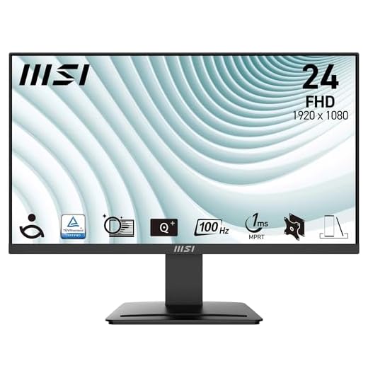 MSI PRO MP2412 Écran Bureautique 23.8" Full HD - Dalle VA 1920x1080, 100Hz, Confort Oculaire, Montable VESA, Haut-Parleurs Intégrés, Supporte Display Kit, Inclinaison Réglable - HDMI 1.4b, DP 1.2a