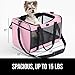 GORILLA GRIP Cat Carrier Travel Bag Up to 15 Lbs, Soft Collapsible Small Dog Carriers, Top and Side Entry Breathable Mesh, Grip Feet on Underside, Cozy Washable Waterproof Pad, Portable Kennel, Pink