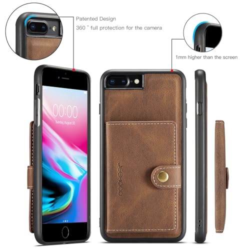 Étui portefeuille iPhone 8 Plus cuir magnétique coque antichoc - 6