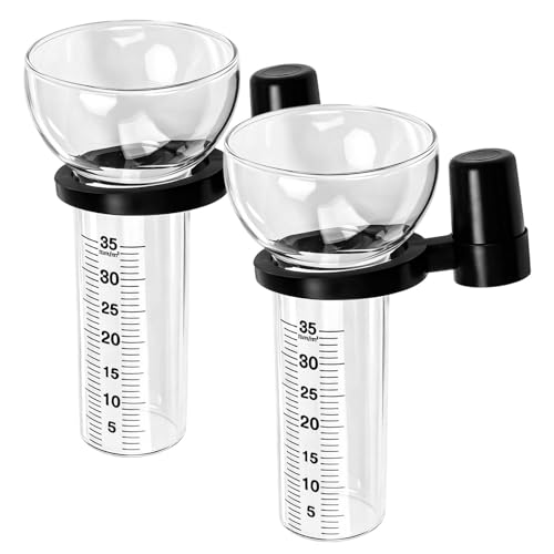 Feirdhoo 2 pluviometro in vetro, 35 mm, vetro di ricambio con supporto, contatore dell'acqua piovana trasparente per il giardino, per la misurazione dell'acqua piovana