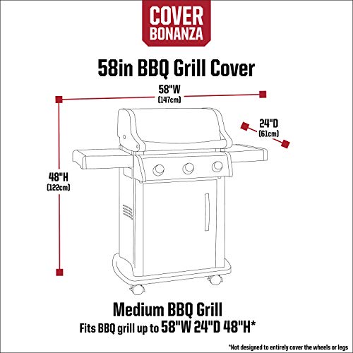 Housse de barbecue 147 cm bâche robuste en tissu de qualité supérieure - 3
