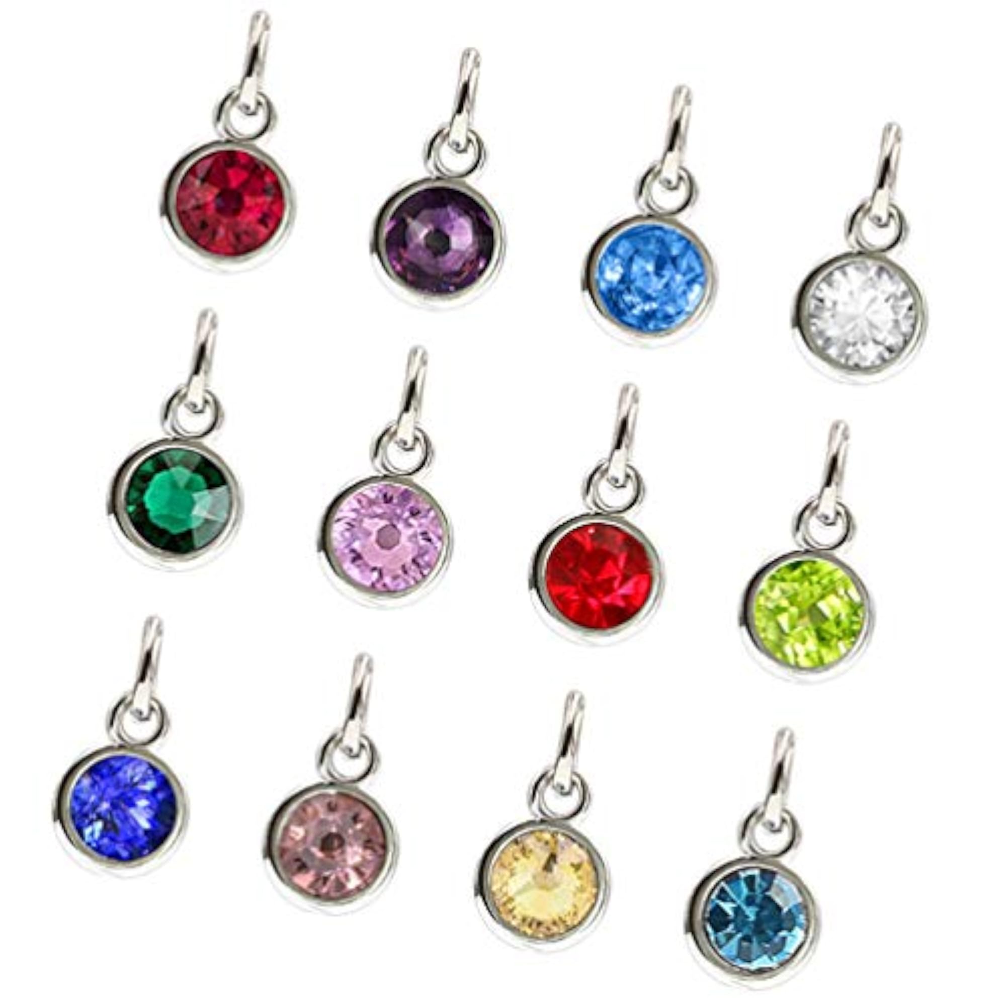 24pcs Birthstone Charms for DIY Jewellery Making