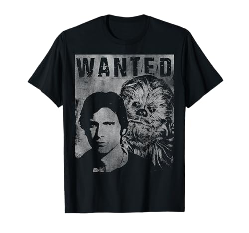 T-shirt Star Wars Han and Chewie Wanted Poster vêtement geek coton imprimé homme