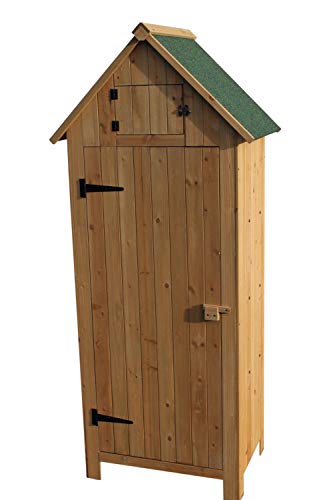 Outdoor Brighton Garden Wooden Storage Cabinet or Tool Shed In Natural