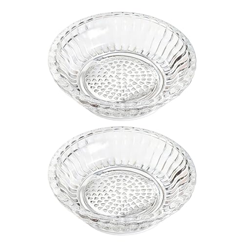 KANLVU Râpe à Ail En Verre Assiette Gratte Ail Pour Purée D'ail Et De Gingembre, Assiette A Raper Manuelle Avec Bol Pour Râper Le Wasabi, Le Gingembre, L'ail, Le Fromage(2pcs)