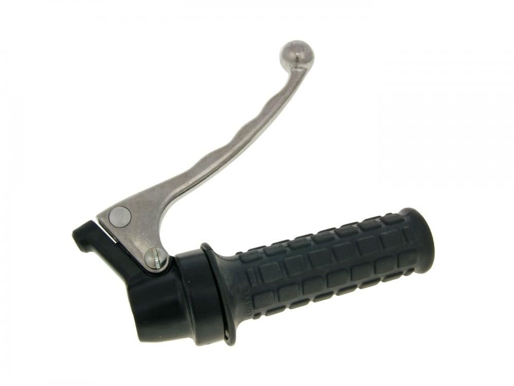 Gasgriffarmatur 29628 mit für Bremshebel für Puch Maxi, Schwarz,silber