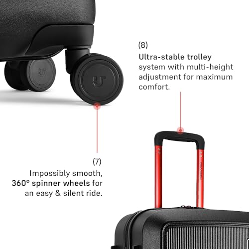 Image of Urban Jungle by Safari Medium, The Caliber (65cm) Trolley, 70L Capacity Hard Sided Polycarbonate Suitcase, TSA Lock, Anti Theft Zipper, 8 Silent Spinner Wheels (Carbon Black)