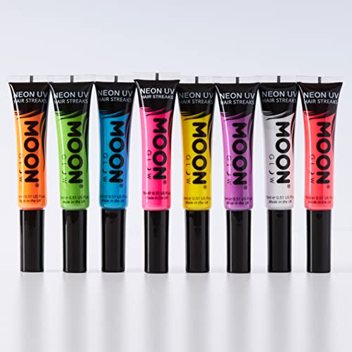Moon Glow Neon UV Hair Colour Streaks | Purple | Hair Mascara - Temporary Wash out Hair Dye | Bright Neon Colour, Glows under UV Lighting - Image 4