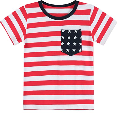 4th of July T-Shirt Toddler Boy Girl Fourth Star American Flag USA Patriotic Memorial Day Shirt Kid Independence Tee Top