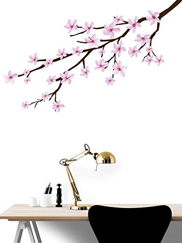 Stickerbrand Adhesivo Decorativo para Pared, diseño de Ramas de Cerezo, Color Rosa