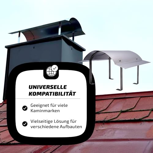 Oromis Edelstahl Schornsteinabdeckung Napoleon 0,6 mm | Kaminabdeckung Edelstahl zur Vermeidung von Leckagen im Schornstein | Regenhaube Schornstein zur Verlängerung seiner Lebensdauer
