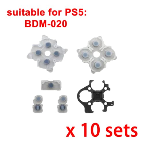 Image of 10 Sets Silicone Conductive Rubber Pads Replacement for Playstation 5 PS5 Controller Parts for BDM-020 DualSense 5 L1 R1 L2 R2 Adhesive Button Changing Keypad Repair Replacement Part Tool Kit(2.0)