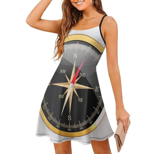 Robe de plage sans manches légère contre la chaleur, robe d'été Boussole femme