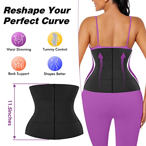 Corset Waist Trainer For Women Lower Belly Fat, Segmented Latex Waist Cincher, Seamless Invisible Hourglass Waist Shapewear Black #TOP2
