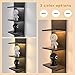 Homaterial 5 Tier Wall Shelf Unit, Black Modern Vertical Lack Wall Shelves with Light, Wall Mount, Floating Column Home Decor Shelves for Bedroom, Living Room, Vanity Storage Display
