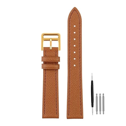 [^ubg] Compatible With Hermes H Genuine Leather Watch Band HOUR Series Square Dial Thin Orange Cowhide Watch Band 14mm 16mm 18m