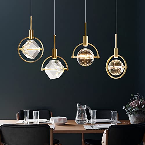 Lustre en cristal de luxe LED au fini créatif pour intérieur moderne