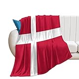 Higoss Dänemark-Flagge, Überwurf mit Länderflagge, Plüsch, superweich, warme Flanelldecke für Couch, Bett, Sofa, Stuhl, tolles Geschenk für Fre&e, Männer, Frauen, 152,4 x 203,2 cm