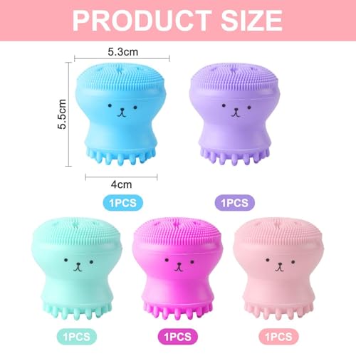 5 Stück Kleine Gesichtsbürsten In Oktopusform, Silikon-Gesichtsbürsten, Manuelle Gesichtsreiniger, Kreative Gesichtsreinigungswerkzeuge